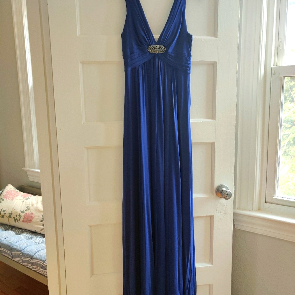 BCBG Jersey Gown, Deep Periwinkle Blue